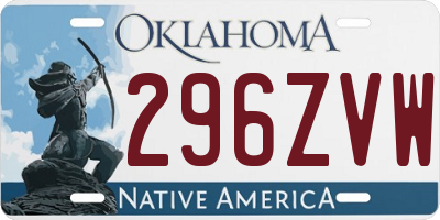 OK license plate 296ZVW