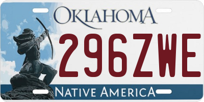 OK license plate 296ZWE