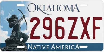 OK license plate 296ZXF