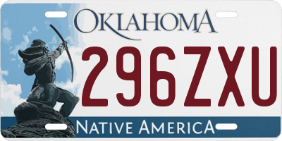 OK license plate 296ZXU