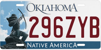 OK license plate 296ZYB