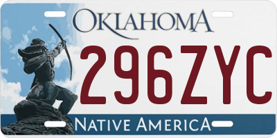 OK license plate 296ZYC