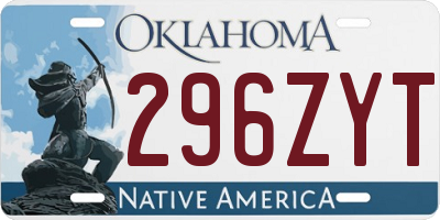 OK license plate 296ZYT