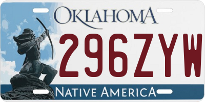 OK license plate 296ZYW