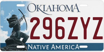 OK license plate 296ZYZ