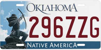 OK license plate 296ZZG