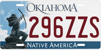 OK license plate 296ZZS