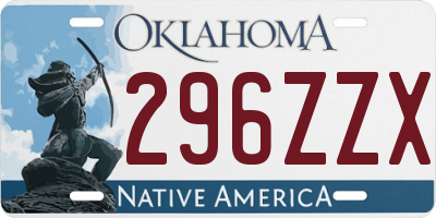 OK license plate 296ZZX