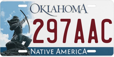 OK license plate 297AAC