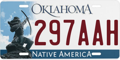 OK license plate 297AAH