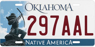 OK license plate 297AAL