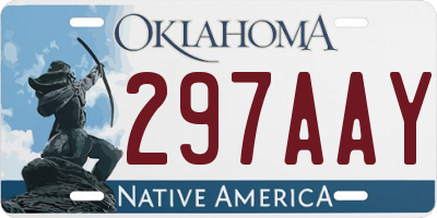 OK license plate 297AAY