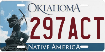 OK license plate 297ACT