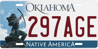 OK license plate 297AGE