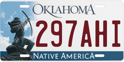 OK license plate 297AHI