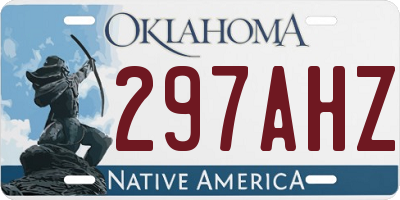 OK license plate 297AHZ