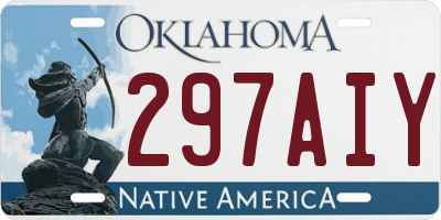OK license plate 297AIY