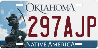 OK license plate 297AJP