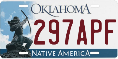 OK license plate 297APF