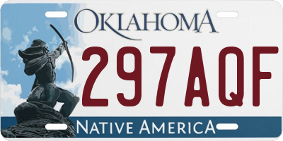 OK license plate 297AQF