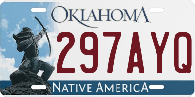 OK license plate 297AYQ