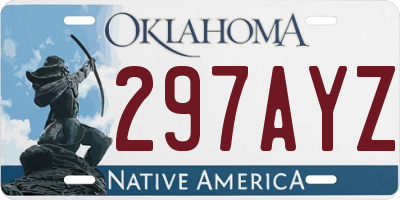 OK license plate 297AYZ