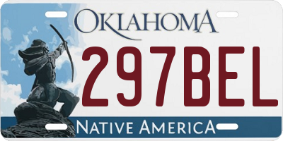 OK license plate 297BEL