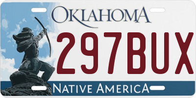 OK license plate 297BUX