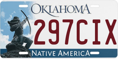 OK license plate 297CIX