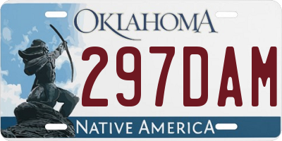 OK license plate 297DAM