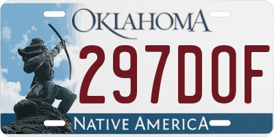 OK license plate 297DOF