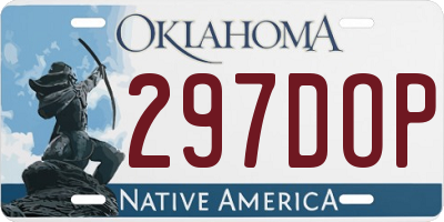 OK license plate 297DOP