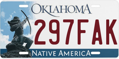 OK license plate 297FAK