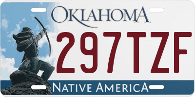 OK license plate 297TZF