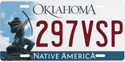 OK license plate 297VSP
