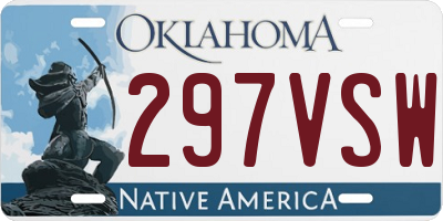 OK license plate 297VSW