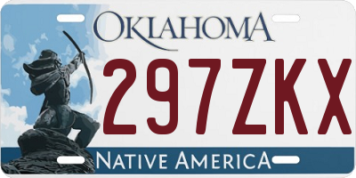 OK license plate 297ZKX