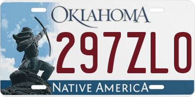 OK license plate 297ZLO