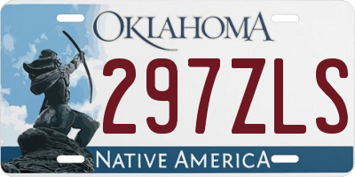 OK license plate 297ZLS