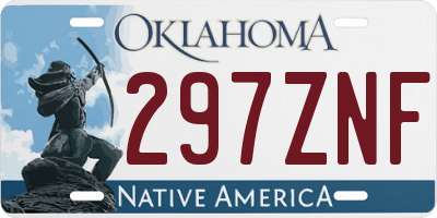 OK license plate 297ZNF