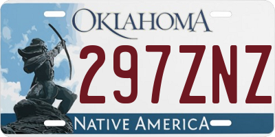 OK license plate 297ZNZ