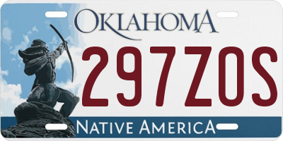 OK license plate 297ZOS