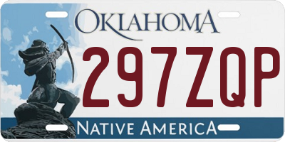 OK license plate 297ZQP