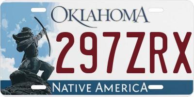 OK license plate 297ZRX