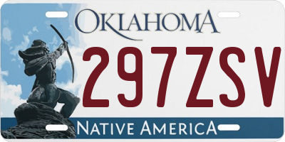 OK license plate 297ZSV