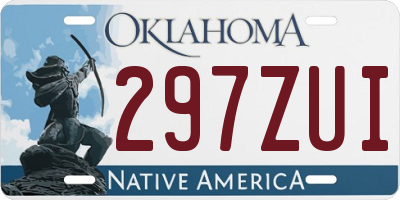 OK license plate 297ZUI