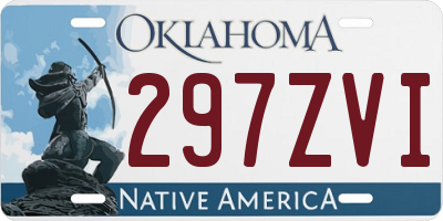 OK license plate 297ZVI