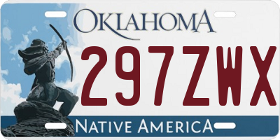 OK license plate 297ZWX