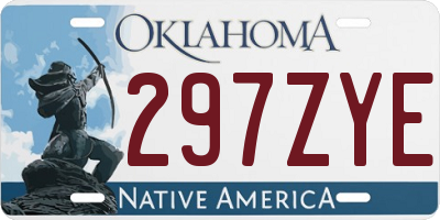 OK license plate 297ZYE