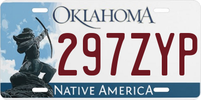 OK license plate 297ZYP